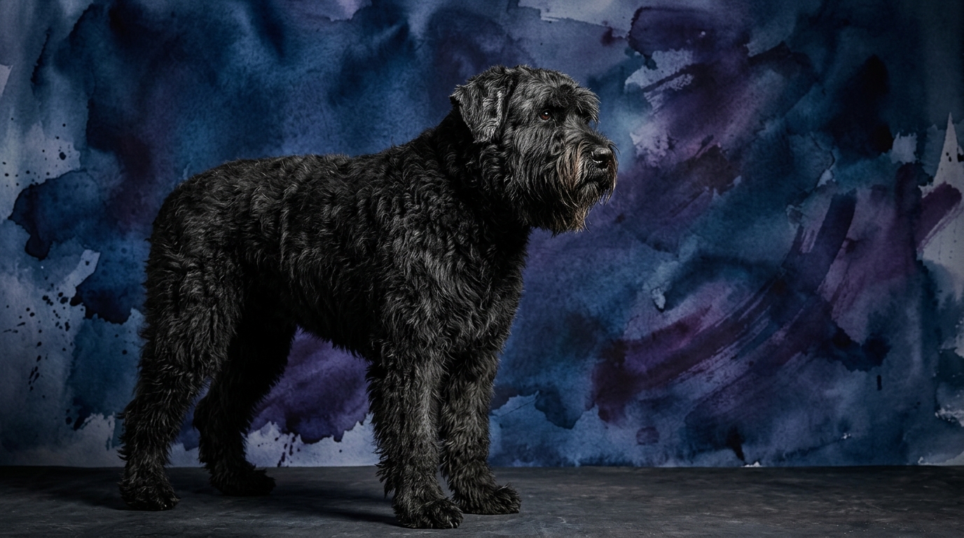 Bouvier Des Flandres dog portrait — Bouvier Des Flandres cognitive intelligence profile, Pet IQ Lab
