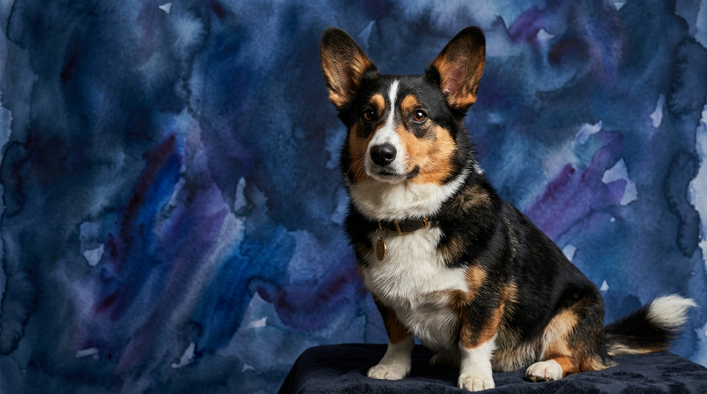 Cardigan Welsh Corgi dog portrait — Cardigan Welsh Corgi cognitive intelligence profile, Pet IQ Lab
