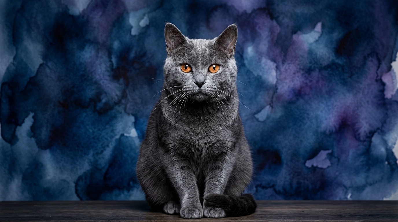 Chartreux cat portrait — Chartreux cognitive intelligence profile, Pet IQ Lab