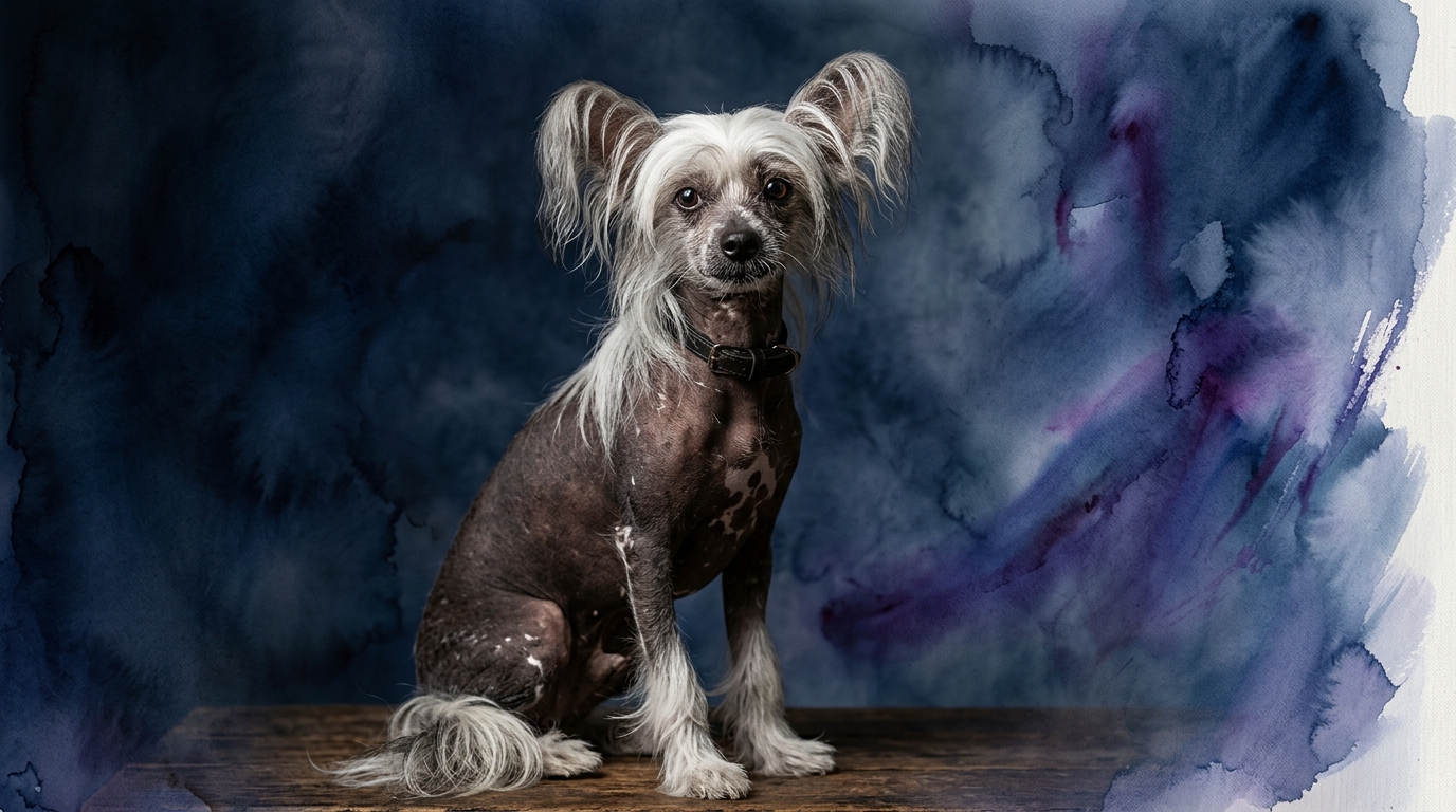 Chinese Crested dog portrait — Chinese Crested cognitive intelligence profile, Pet IQ Lab