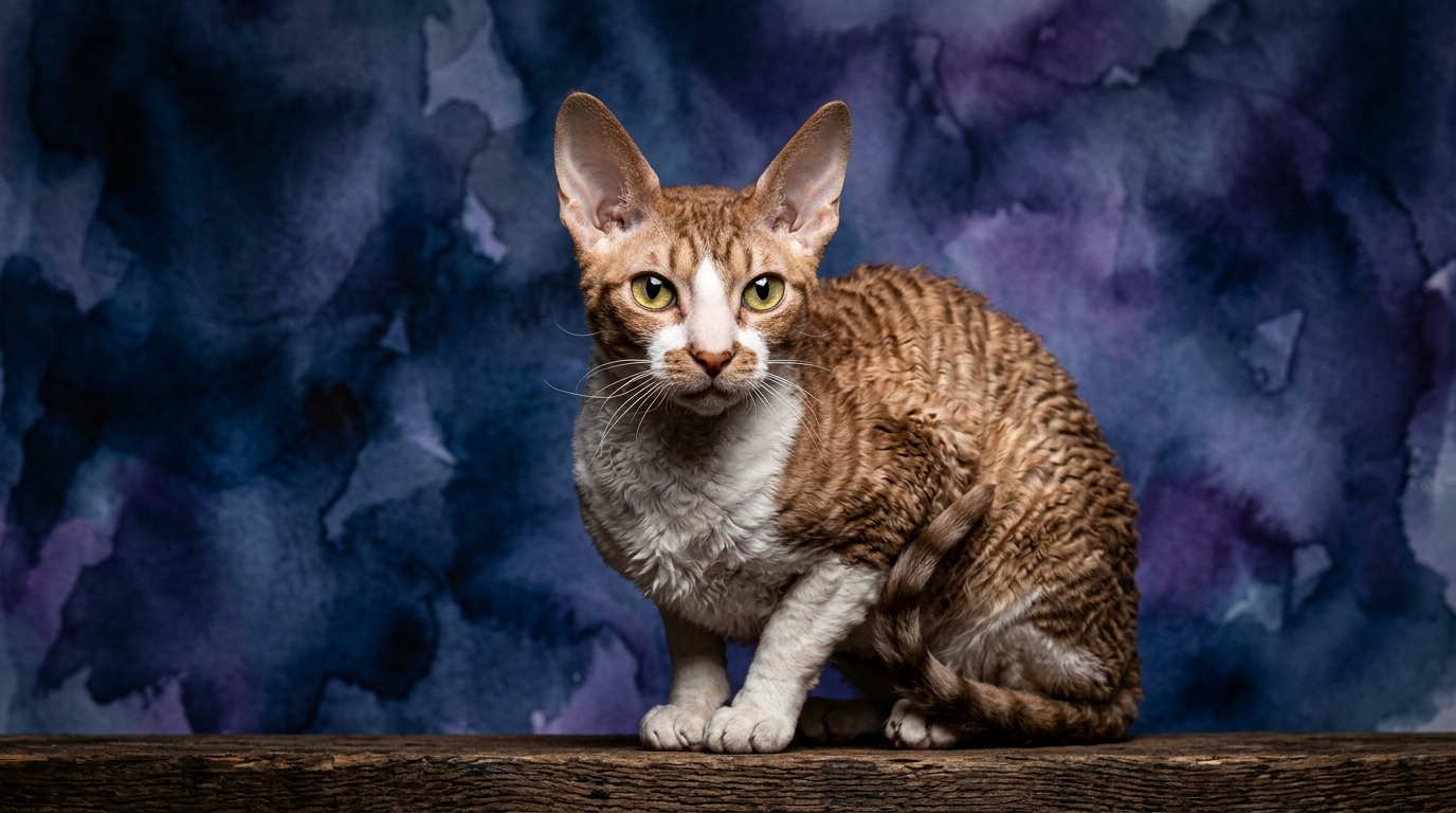 Cornish Rex cat portrait — Cornish Rex cognitive intelligence profile, Pet IQ Lab