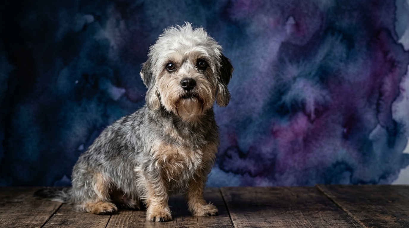 Dandie Dinmont Terrier dog portrait — Dandie Dinmont Terrier cognitive intelligence profile, Pet IQ Lab