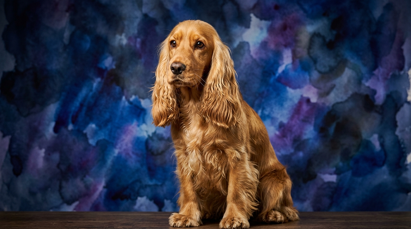 English Cocker Spaniel dog portrait — English Cocker Spaniel cognitive intelligence profile, Pet IQ Lab