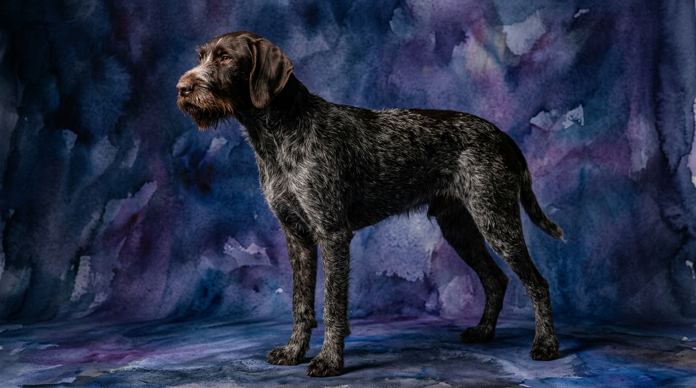 German Wirehaired Pointer dog portrait — German Wirehaired Pointer cognitive intelligence profile, Pet IQ Lab