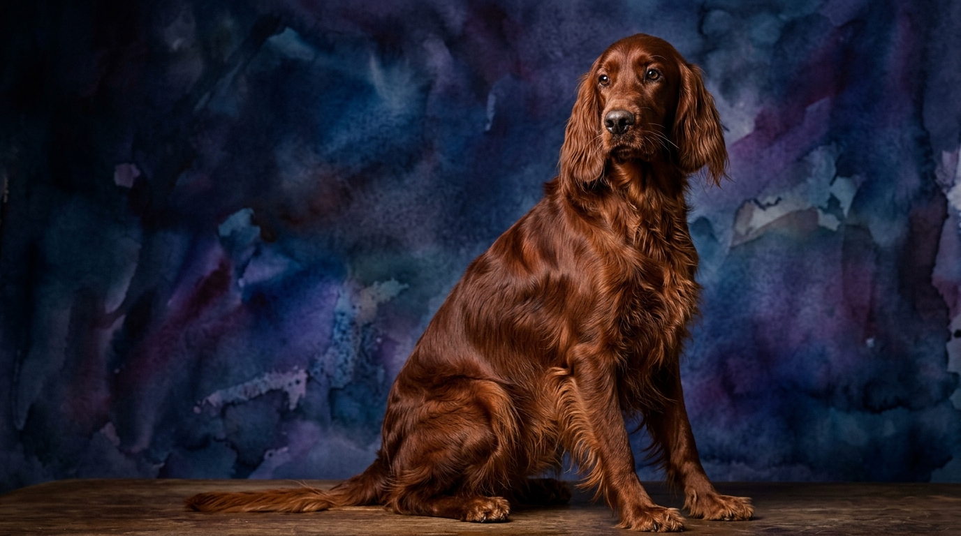 Irish Setter dog portrait — Irish Setter cognitive intelligence profile, Pet IQ Lab