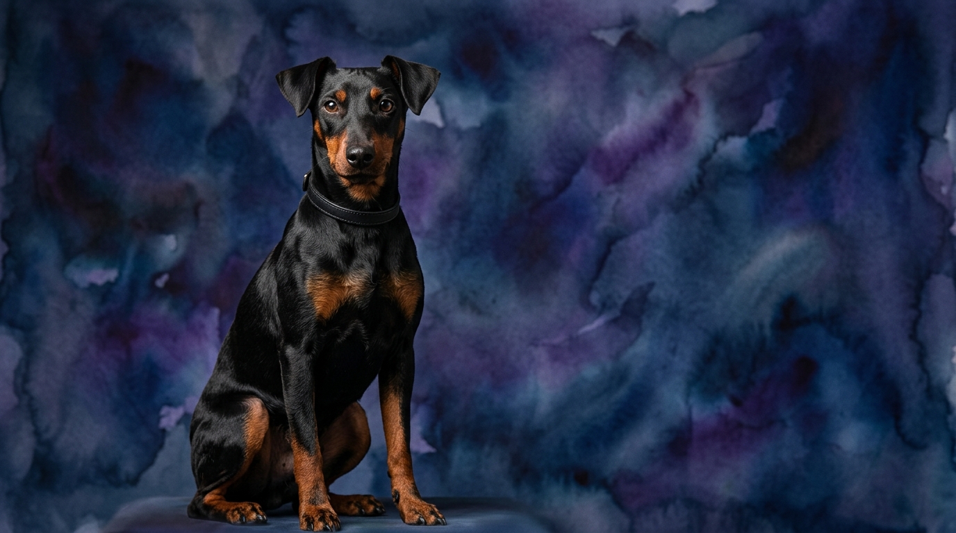 Manchester Terrier dog portrait — Manchester Terrier cognitive intelligence profile, Pet IQ Lab