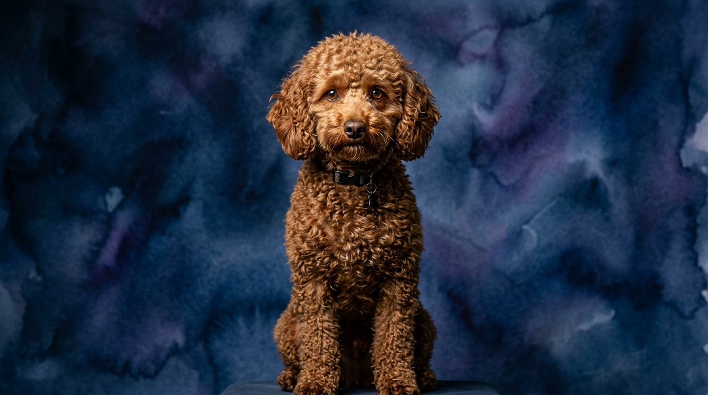 Miniature Poodle dog portrait — Miniature Poodle cognitive intelligence profile, Pet IQ Lab