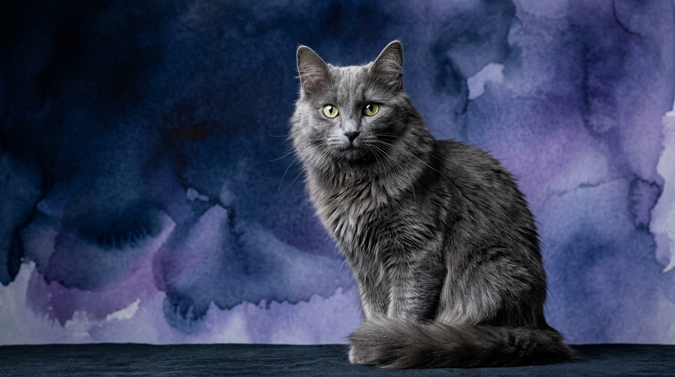 Nebelung cat portrait — Nebelung cognitive intelligence profile, Pet IQ Lab