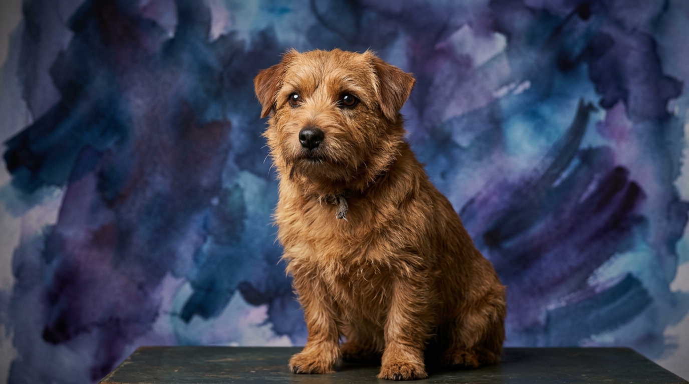 Norfolk Terrier dog portrait — Norfolk Terrier cognitive intelligence profile, Pet IQ Lab