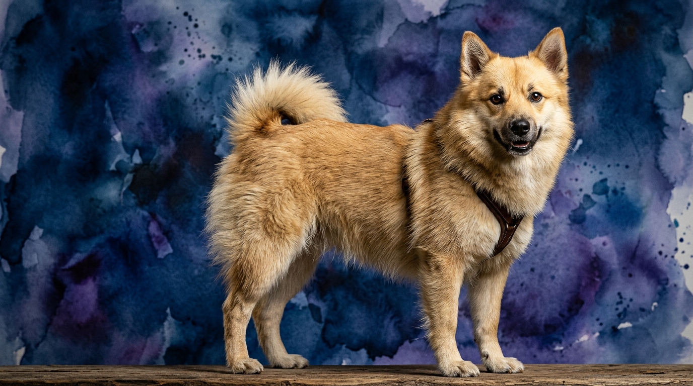 Norwegian Buhund dog portrait — Norwegian Buhund cognitive intelligence profile, Pet IQ Lab