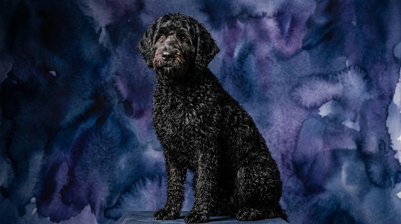 Portuguese Water Dog dog portrait — Portuguese Water Dog cognitive intelligence profile, Pet IQ Lab