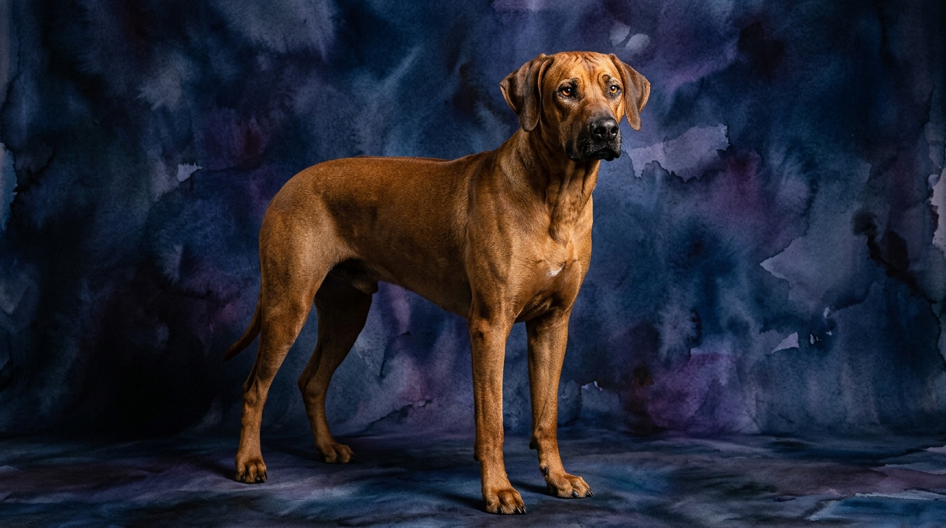 Rhodesian Ridgeback dog portrait — Rhodesian Ridgeback cognitive intelligence profile, Pet IQ Lab
