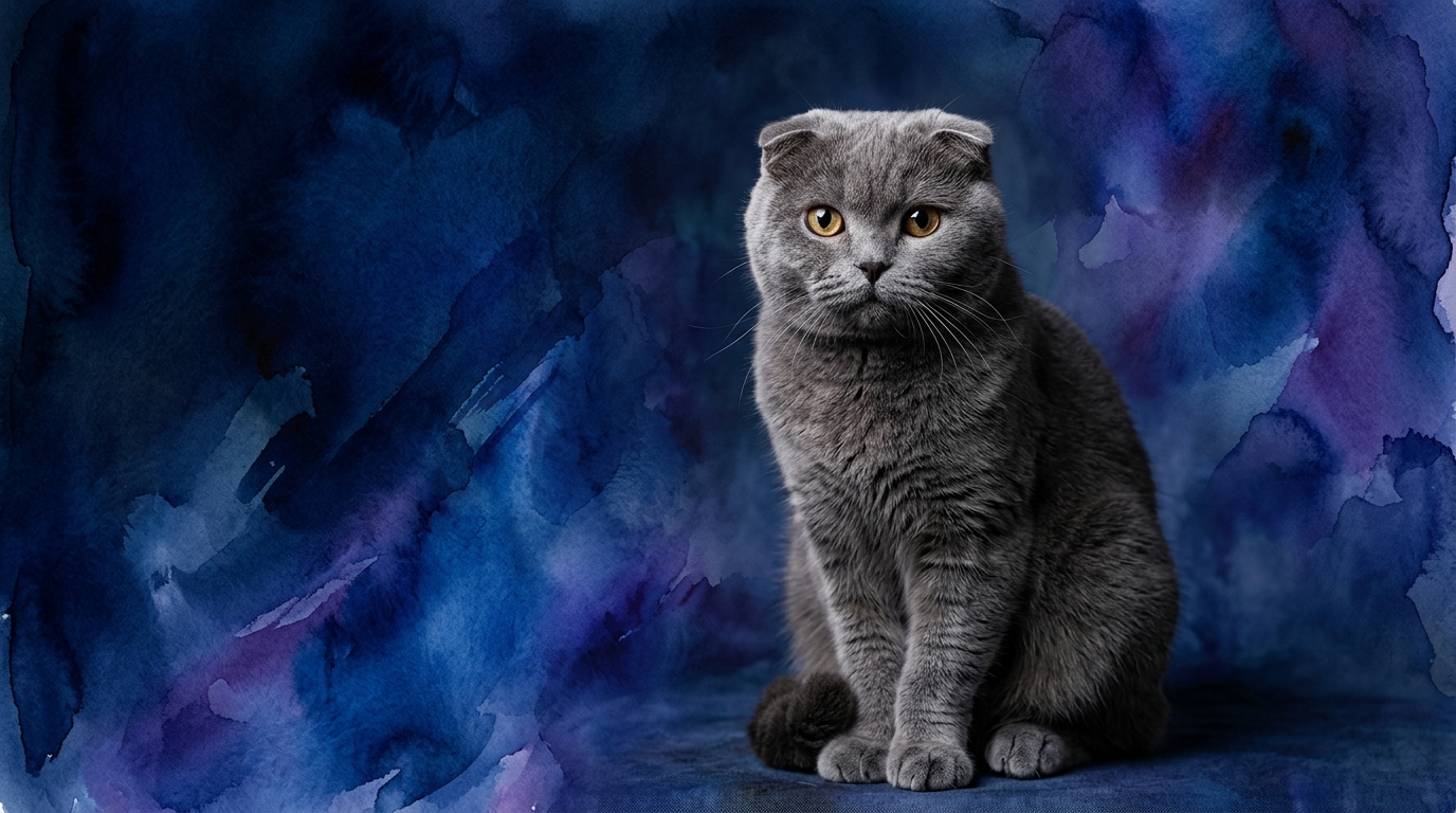 Scottish Fold cat portrait — Scottish Fold cognitive intelligence profile, Pet IQ Lab