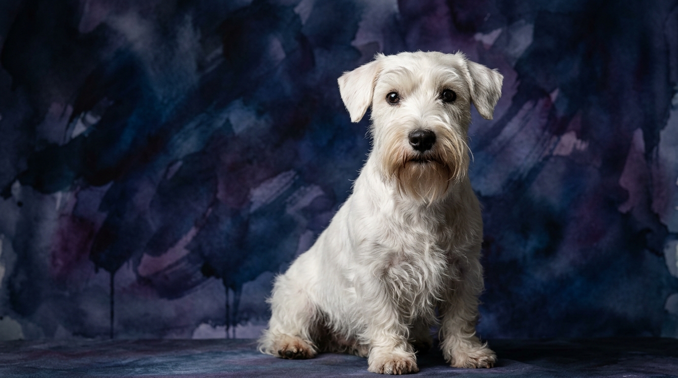 Sealyham Terrier dog portrait — Sealyham Terrier cognitive intelligence profile, Pet IQ Lab