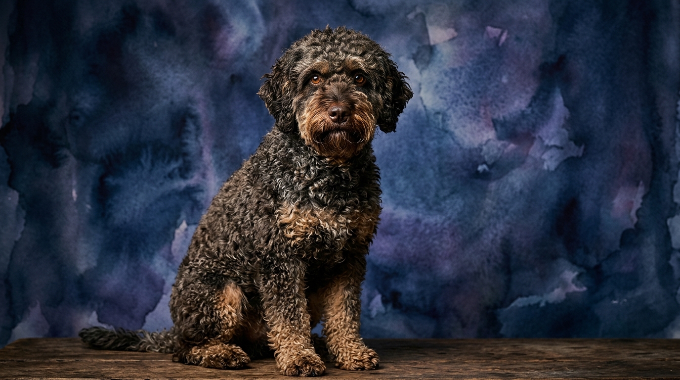 Spanish Water Dog dog portrait — Spanish Water Dog cognitive intelligence profile, Pet IQ Lab