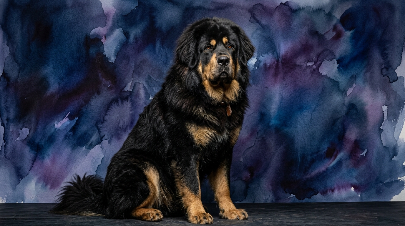 Tibetan Mastiff dog portrait — Tibetan Mastiff cognitive intelligence profile, Pet IQ Lab
