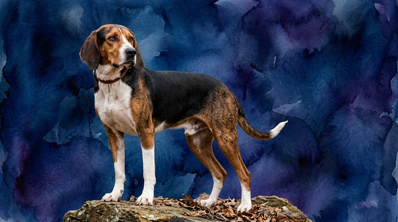 Treeing Walker Coonhound dog portrait — Treeing Walker Coonhound cognitive intelligence profile, Pet IQ Lab